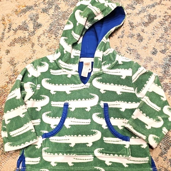 Pottery Barn Baby Terry Cover Up Green With Alligators Beach Cover Up Hooded - Picture 1 of 1
